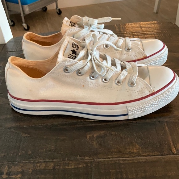 Women's White Canvas Sneakers - Picture 3 of 8